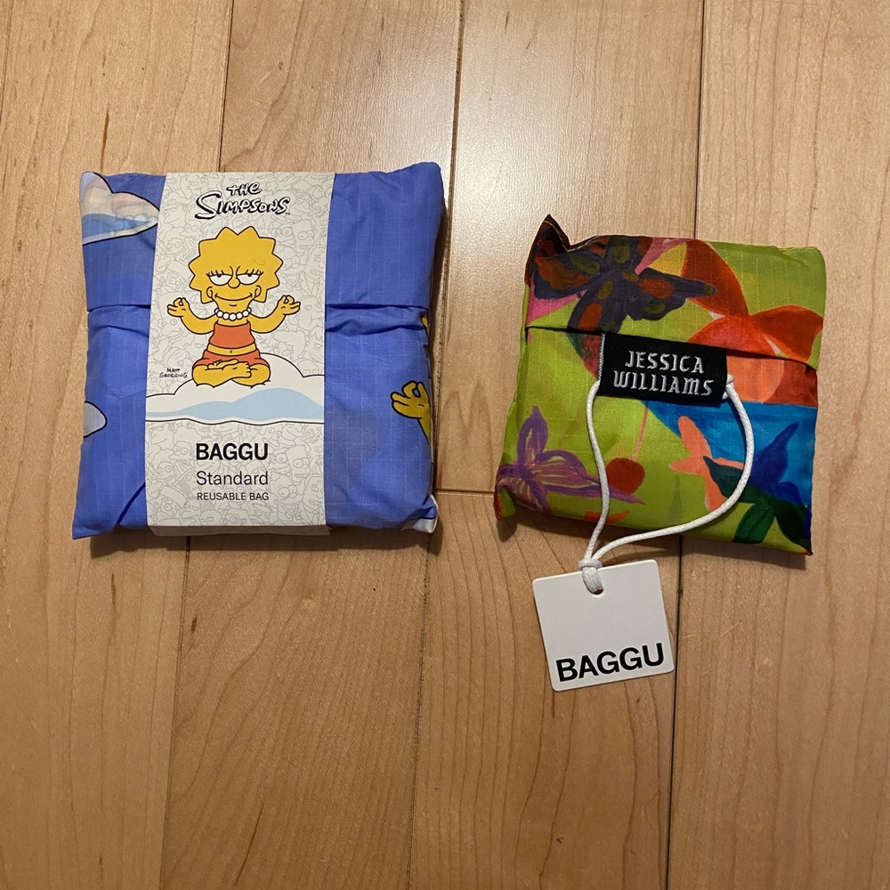Baggu Bundle Lisa Simpson Standard and Jessica Williams Baby Reusable Bags NWT
